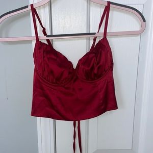 red corset top